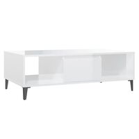 vidaXL Klubska mizica visok sijaj bela 103,5x60x35 cm iverna plošča