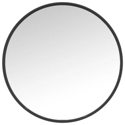 vidaXL Stensko ogledalo črno 50 cm
