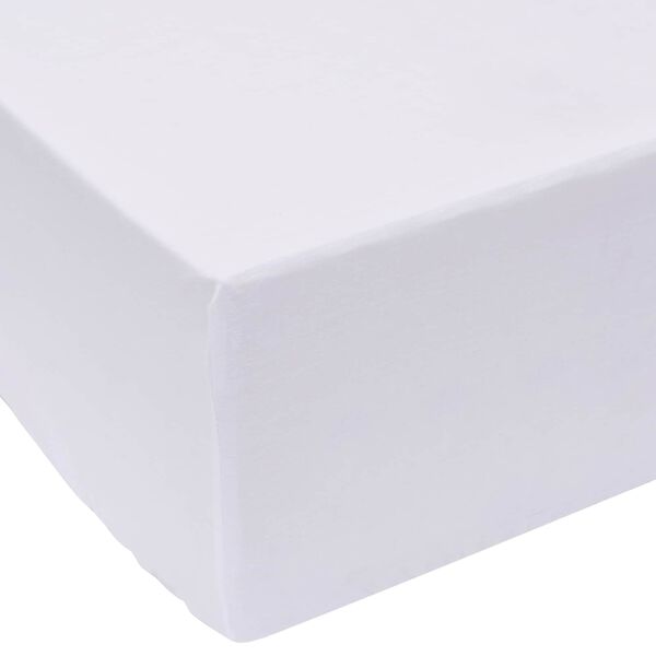 vidaXL Rjuha Bela 200 x 160 cm Bombaž