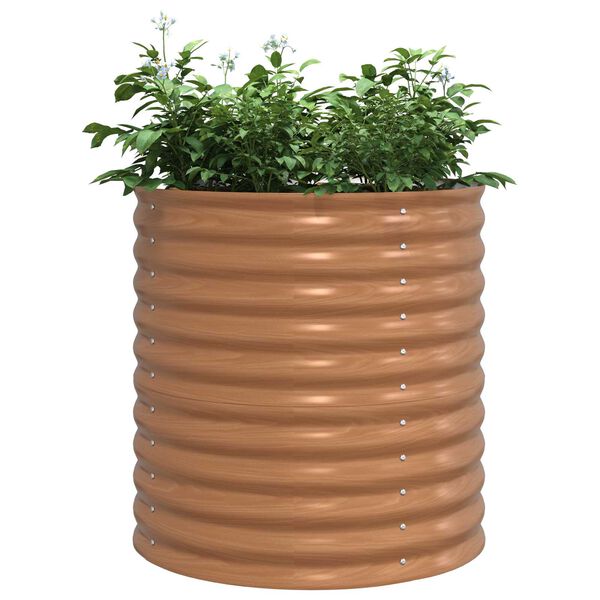 vidaXL Vrtna visoka greda Rjava 80 x 80 x 81 cm Jeklo