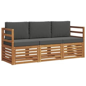 vidaXL Sedežne garniture 3 kos Naravna in antracitna