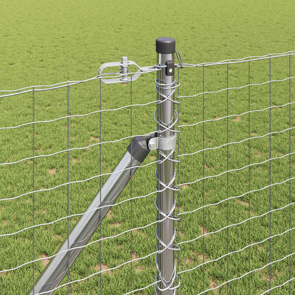 vidaXL Steber ograje. Drugo 26 pcs Siva 3,2 x 3,2 x 160 cm Jeklo