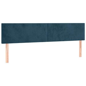 vidaXL Posteljno vzglavje temno modra 200x5x78/88 cm žametna
