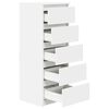 vidaXL Komoda s predali bela 37,5x35x99 cm inženirski les