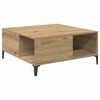 vidaXL Klubska miza Umetni hrast 80 x 80 x 36,5 cm Konstruiran les