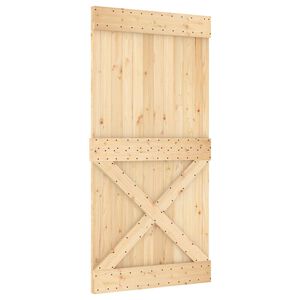 vidaXL Drsna vrata NARVIK Naravna in črna 100 x 210 cm (213,5 cm)
