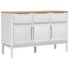 vidaXL Garderobna omara FLORO bela 114x43x74 cm trdna borovina