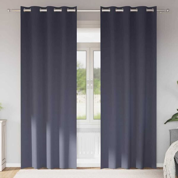 vidaXL Zavese za zatemnitev z obroči 2 pcs Antracit 260 x 140 cm