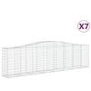 vidaXL Obokane gabion ko&scaron;are 7 kosi 400x50x100/120cm pocinkano železo