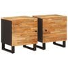vidaXL Nočna omarica 2 kos Rjava 40 x 33 x 46 cm Masiven les manga