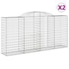 vidaXL Obokane gabion ko&scaron;are 2 kosa 300x50x140/160 cm pocinkano železo