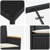 vidaXL Komplet za jedilnico v vrtu 9 pcs Črna poli ratan