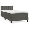 vidaXL Box spring postelja z vzmetnico temno siva 80x200 cm žamet