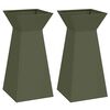 vidaXL Stolpna posoda 2 kos Olivno zelena 35 x 35 x 73 cm