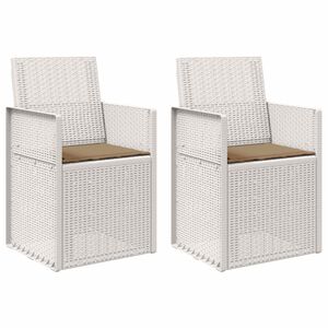 vidaXL Vrtni jedilni stoli 2 pcs Bela in taupe PP