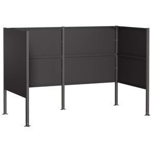 vidaXL Zaslon za smetnjak 167 x 85 x 113 cm Jeklo Črna