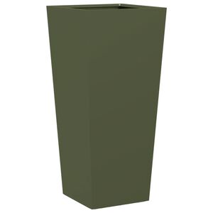 vidaXL Vrtno korito olivno zelena 35x35x75 cm jeklo