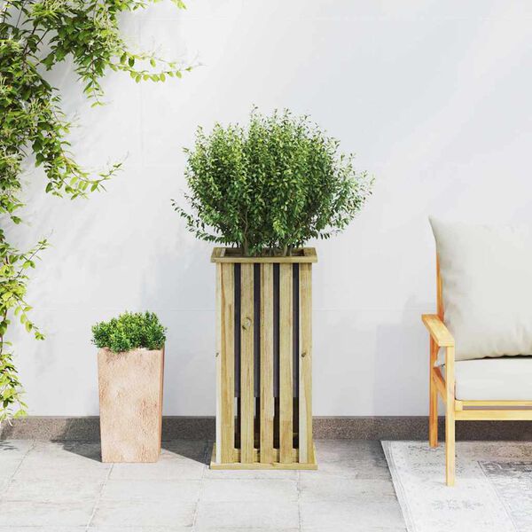 vidaXL Cvetlično korito Rjava 33 x 33 x 65 cm Impregniran bor