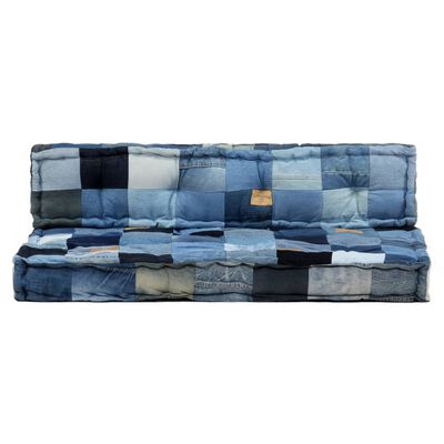 vidaXL Blazine za kavč iz palet 2 kosa modre džins večbarvne