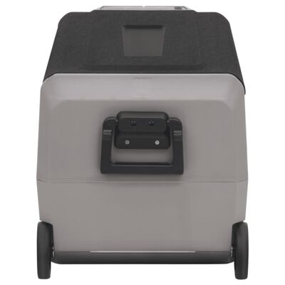 vidaXL Hladilna skrinja s kolesi in adapterjem črno siva 50 L PP in PE