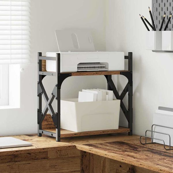 vidaXL Stojalo za tiskalnik Star les 40 x 20 x 40 cm Konstruiran les