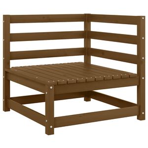 vidaXL Vrtni kotni kavč medeno rjava trdna borovina