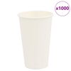 vidaXL Papirnate skodelice za kavo 1000 kosov 400 ml bele barve