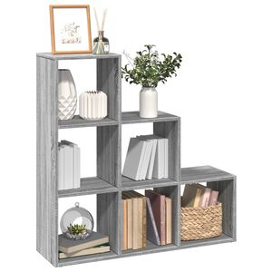 vidaXL Pregrada s knjižno omaro 3-nadstropna siva sonoma 99x29x99 cm