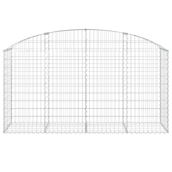 vidaXL Obokana gabonska košara 200x50x100/120 cm pocinkano železo