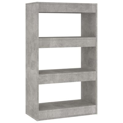 vidaXL Knjižna omara/pregrada betonsko siva 60x30x103 cm iverna plošča