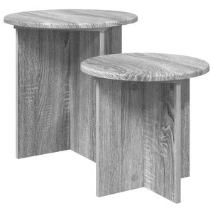 vidaXL Komplet stranskih mizic 2 kos Siva Sonoma &Oslash; 45 x 45 cm