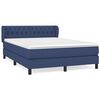 vidaXL Box spring postelja z vzmetnico modra 140x200 cm blago