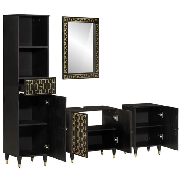 vidaXL Kopalniška garnitura 4-delna trden mangov les