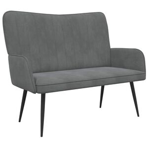 vidaXL Kavč za 2 osebi Temno siva 115 x 61 x 87 cm Žamet