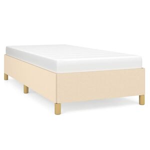 vidaXL Posteljni okvir brez vzmetnice krem 90x190 cm tkanina