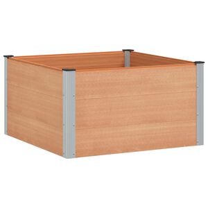 vidaXL Vrtna visoka greda Rjava 100 x 100 x 54 cm WPC in aluminij