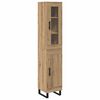 vidaXL Visok predalnik Umetni hrast 34,5 x 34 x 180 cm Inženirski les