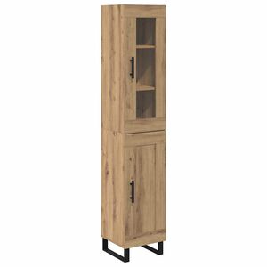 vidaXL Visok predalnik Umetni hrast 34,5 x 34 x 180 cm Inženirski les