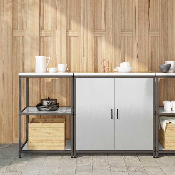 vidaXL Kuhinjski set za shranjevanje 2 pcs srebrna Nerjaveče jeklo