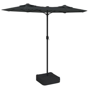 vidaXL Dvojni senčnik z LED diodami antracit 316x145 cm
