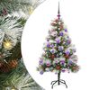 vidaXL Umestno božično drevo z LED lučmi Zelena in bela 120 cm