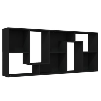 vidaXL Knjižna omara črna 67x24x161 cm iverna plošča