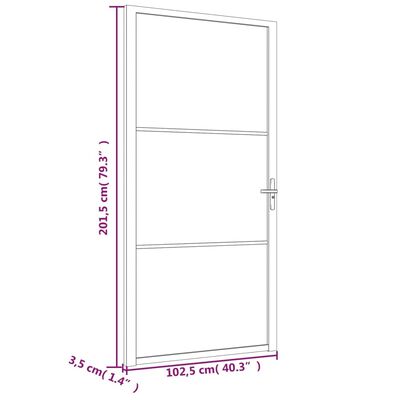 vidaXL Notranja vrata 102,5x201,5 cm črno mat steklo in aluminij
