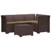 vidaXL 4-sedežna vrtna sofa z blazinami, rattan videz PP Rjava
