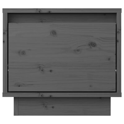 vidaXL Nočna omarica siva 35x34x32 cm trdna borovina
