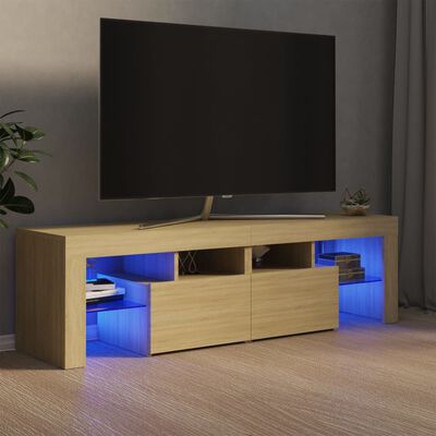 vidaXL TV omarica z LED lučkami sonoma hrast 140x36,5x40 cm