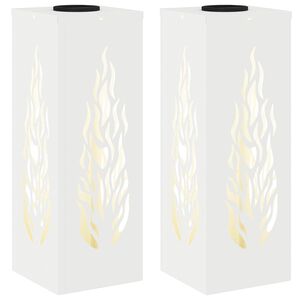 vidaXL Solarno LED svetilo za pot 2 kos Toplo bela 18 x 18 x 50 cm