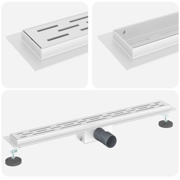 vidaXL Odvod za prho z linijskim dizajnom srebrna 70 cm