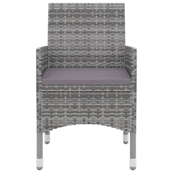 vidaXL Vrtna jedilna garnitura 7-delna z blazinami PE ratan in steklo