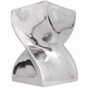 vidaXL Stol/Mizica Zavite Oblike Aluminij Srebrne Barve